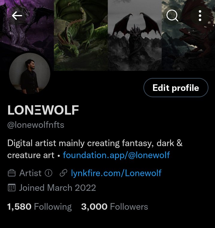lonewolf3219's tweet photo. GM #NFTFommunity 🌞

Just reached 3k followers 🥳 https://t.co/lTAzvmRm6m