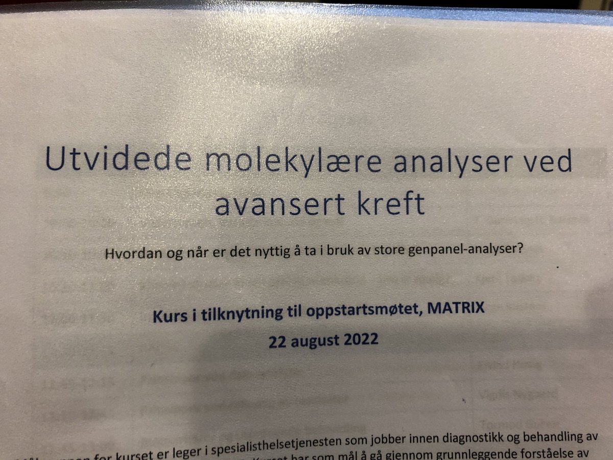KjetilTasken's tweet photo. National course in Molecular Cancer Diagnostics for MDs and others working with or referring patients to our national MTB (molMDT). @HRussnes starting. Occasion opening of our new Norwegian Ctr for Clin Cancer Res, MATRIX, tomorrow. Co-org by #InPreD and @Oslounivsykehus Ctr PCM. https://t.co/PItsYq5TSH