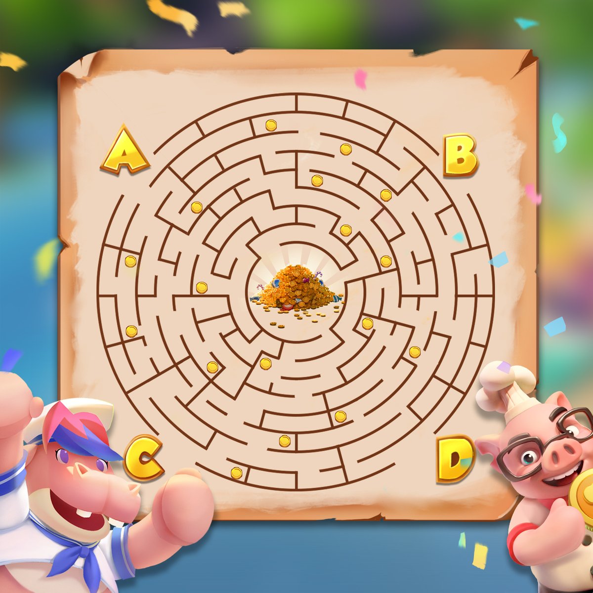 Cooking__Pop's tweet image. 🎁#TreasureMaze🎁
Wow, look what George found:
A treasure map!📜
Can you find the path to the treasure?
A, B, C, or D?🧐
200 𝙎𝙥𝙞𝙣𝙨 𝙘𝙤𝙪𝙡𝙙 𝙗𝙚 𝙔𝙊𝙐𝙍𝙎!
Download here👇:
play.google.com/store/apps/det…