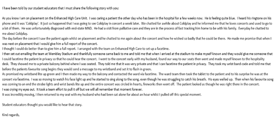 LTHTR_CPF's tweet photo. a lovely story from one of our Bolton students which shows that care and compassion is at the heart of all we do :) https://t.co/Drx1pbxTab