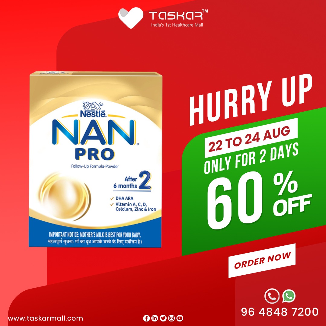 taskarmegamall's tweet photo. Hurry Up!!! 
Get 60% Off on Nestle products😍🤑
Offer valid from 22 Aug to 24 Aug.. 
Order online🛒 on https://t.co/CwmInkXUfT or Place Order on WhatsApp 📲 +91 9648487200
. 
. 
. 
 #diagnostic📝🔖🧾 #organic🥗🥒🍃 #wellness🌿🌻 #cosmetic🧖‍♂️ #surgicalshop #surgicalmallofindia https://t.co/vfweSDDQ14