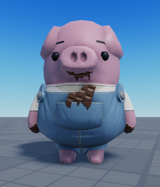 Recently, I started to work on my Sculpting/Character creation skills, so here's a simple pig farmer I made. It was based off of a concept on Pinterest. Folds were painted on with height, because I'm not yet comfortable with sculpting

#Roblox #RobloxDev #RobloxUGC #3dart
