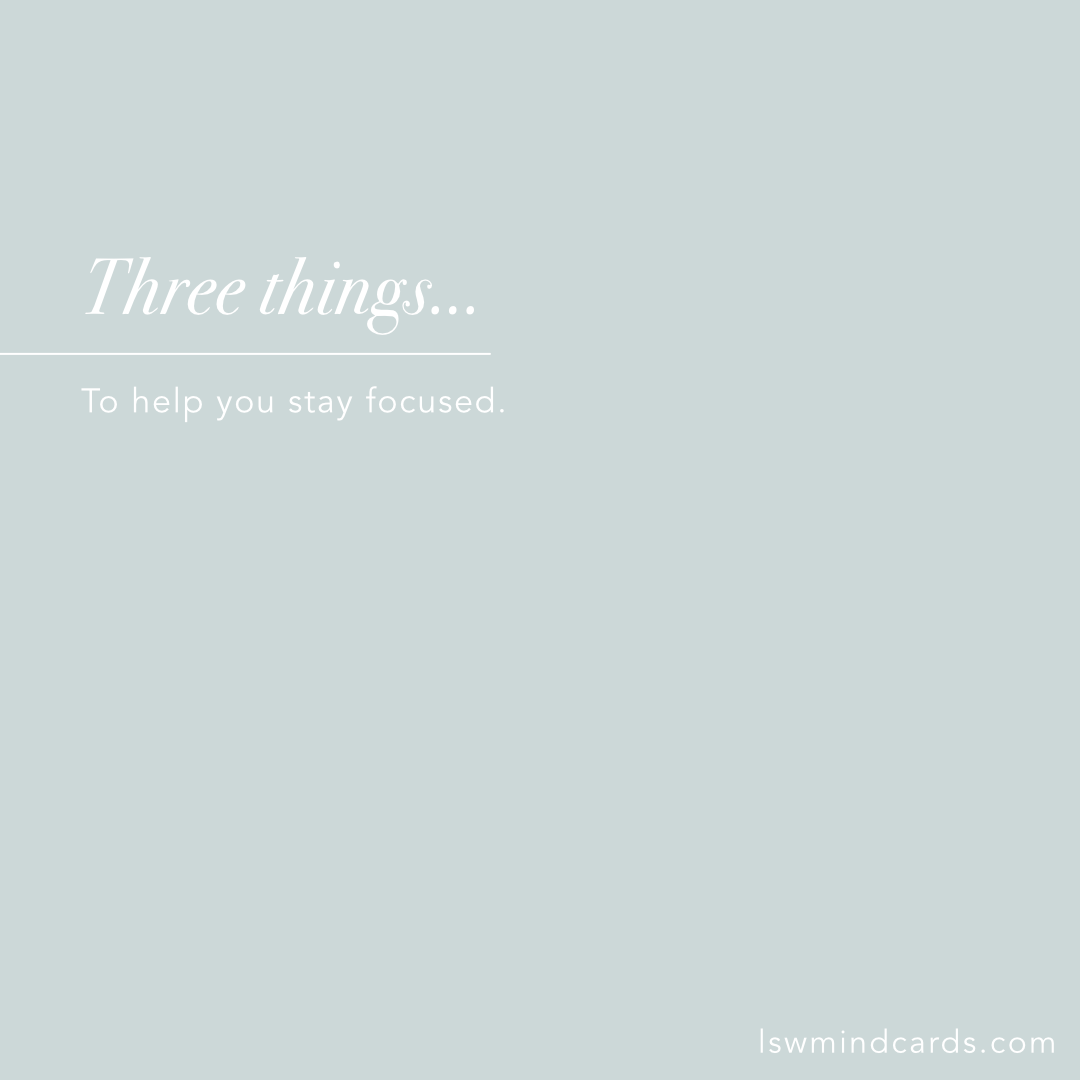 LSWmindcards's tweet photo. Three things to help you stay focused ✨ https://t.co/xRXKtvX9ic