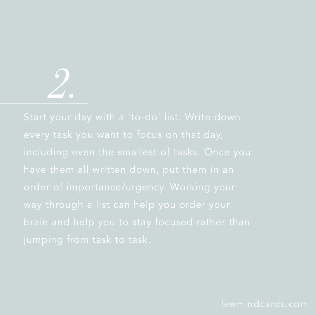 LSWmindcards's tweet photo. Three things to help you stay focused ✨ https://t.co/xRXKtvX9ic