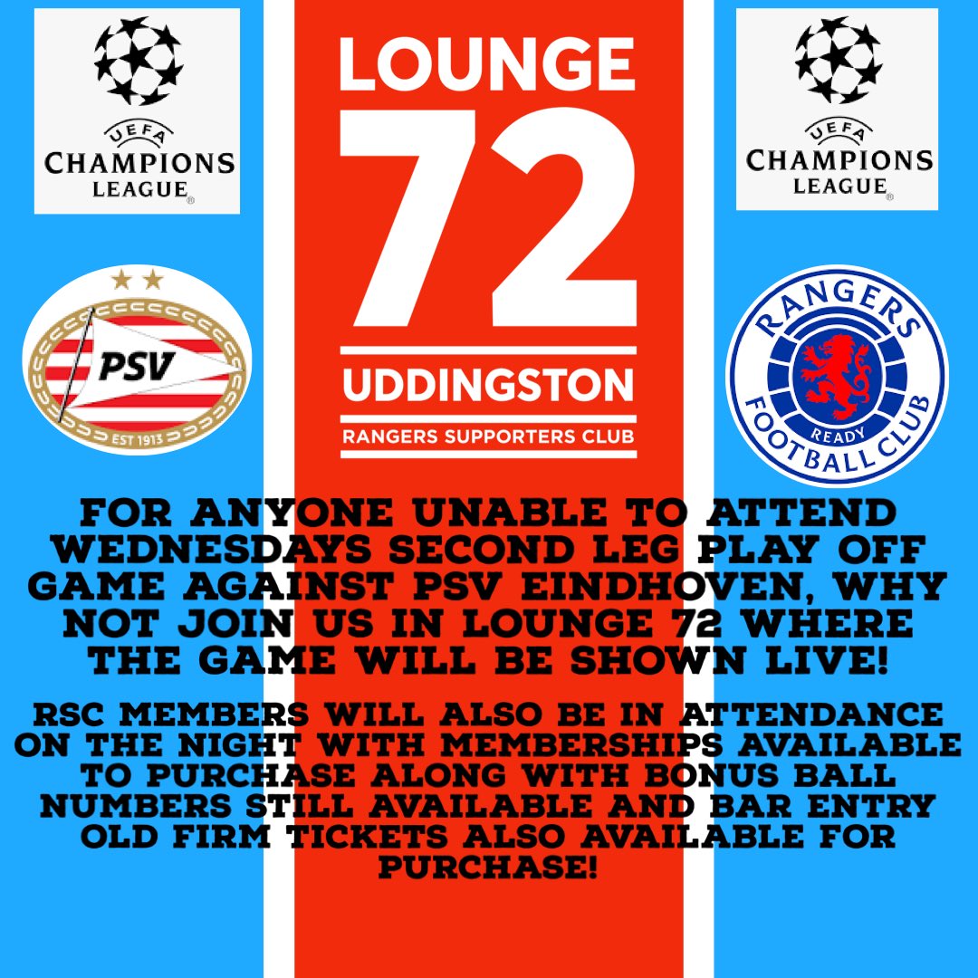 Join us at <a href="/lounge_72/">Lounge 72 Uddingston</a> on Wednesday evening for a crucial game!