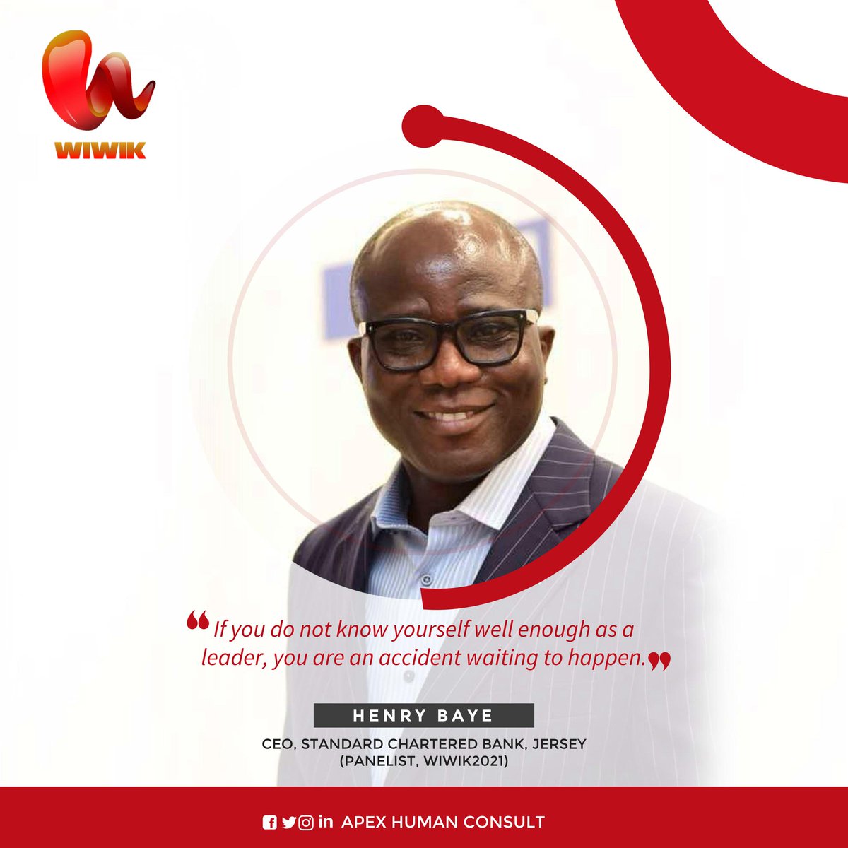 apexhconsult's tweet photo. WIWIK2️⃣0️⃣2️⃣2️⃣ LOADING...

‘’If you do not know yourself well enough as a leader, you are an accident waiting to happen.’’ @henrydeey- WIWIK2021

▪️Keep following us for more updates    
#MondayMotivation
#RoadtoWIWIK2022
#SomewhereinSeptember https://t.co/OK5ABhWHHH