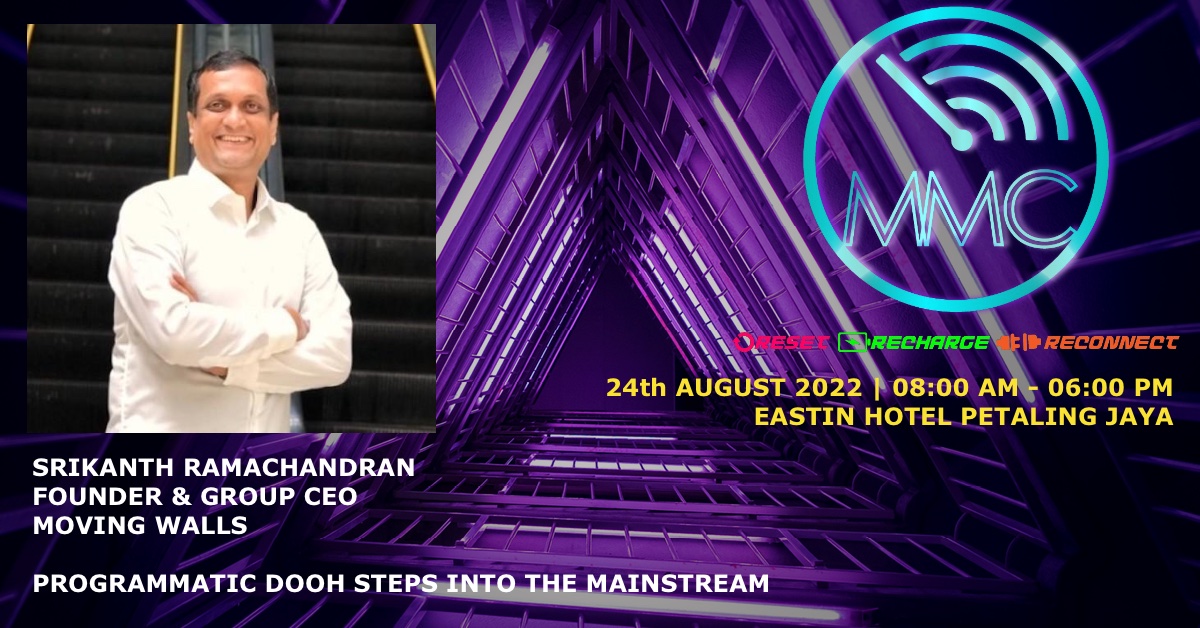 movingwalls's tweet image. We are thrilled to have our founder and group CEO, Srikanth Ramachandran moderating a panel in #MalaysianMediaConference 2022 to dive into #programmaticDOOH, the latest innovation in the advertising industry. 

Book your tickets today &amp;gt; zcu.io/IyZ9