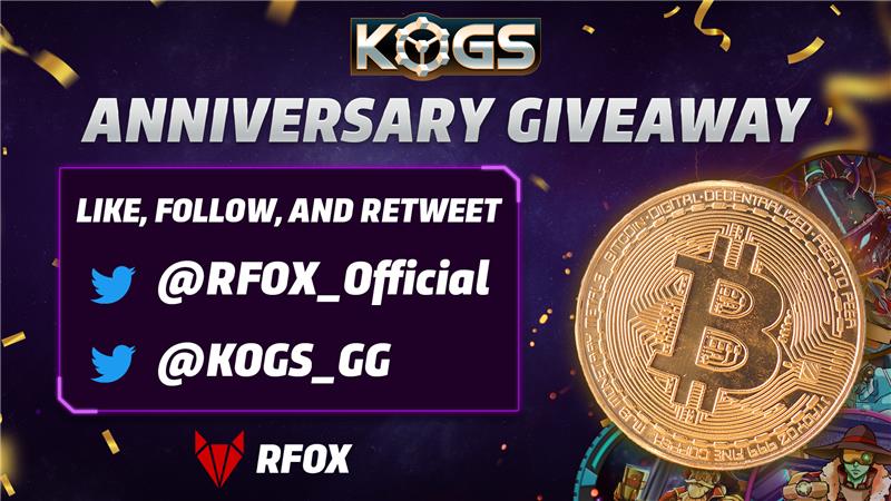 It's <a href="/KOGS_GG/">KOGs</a> Anniversary Month!

So, we are giving away something HUGE this week. 

It's a 24-carat gold bitcoin worth USD10,000*

All you have to do is:

📌Follow <a href="/KOGS_GG/">KOGs</a>, <a href="/RFOX_Official/">RFOX</a>  &amp; <a href="/RFOX_VALT/">RFOX VALT</a> 
📌Retweet this Tweet

&amp; that's it, you're good to go!

#rfox #Giveaway