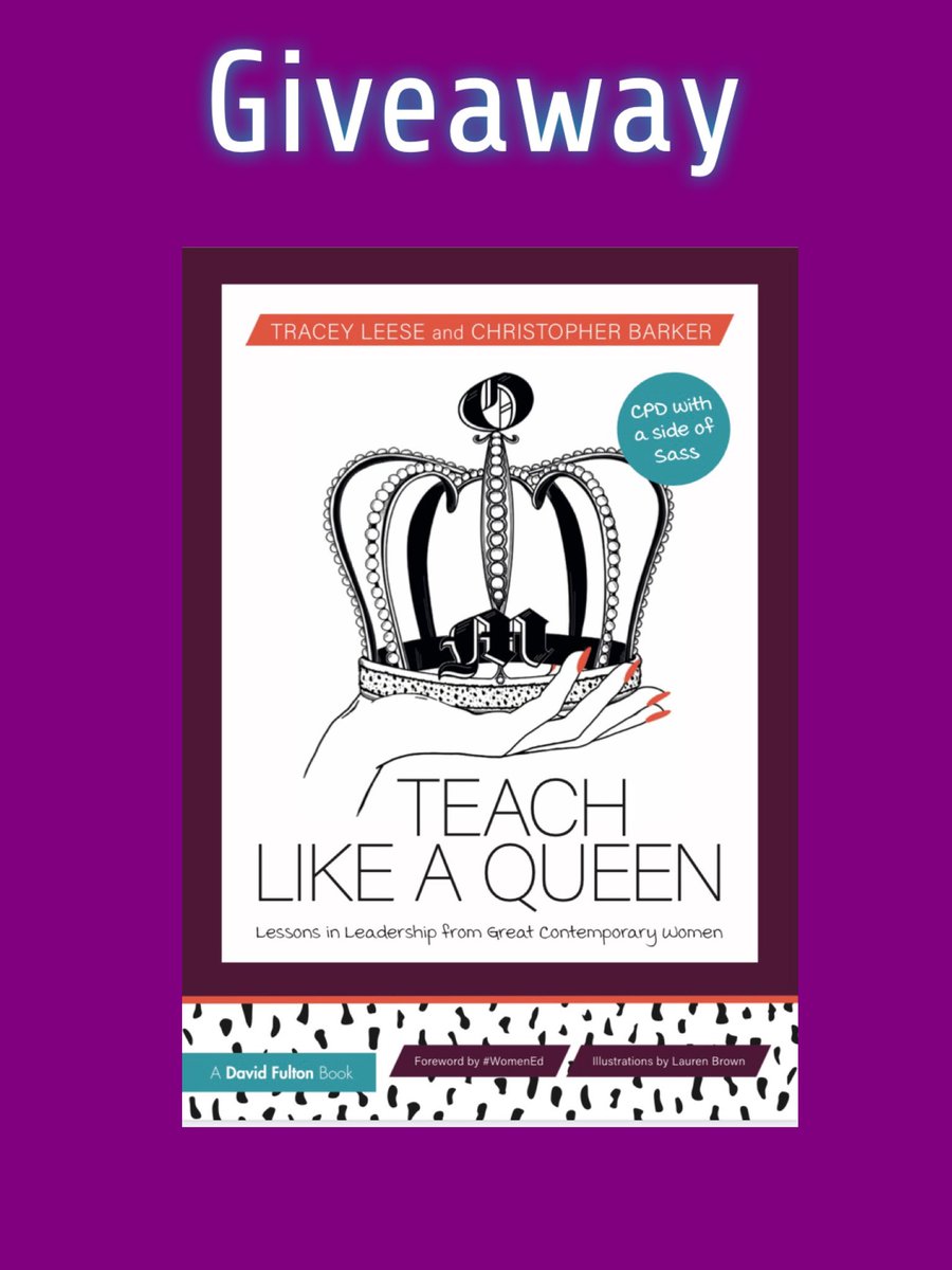 <a href="/MrBarkerMaths/">Mr Barker ➗🎶🔢</a> and I have 2 copies of #teachlikeaqueen to giveaway. Simply re-tweet and comment for a chance to win. We’ll pick the winners on 1st October 👑<a href="/RoutledgeEd/">Routledge Education Books</a> <a href="/routledgebooks/">Routledge Books</a> <a href="/WomenedBookclub/">WomenEd Bookclub</a>