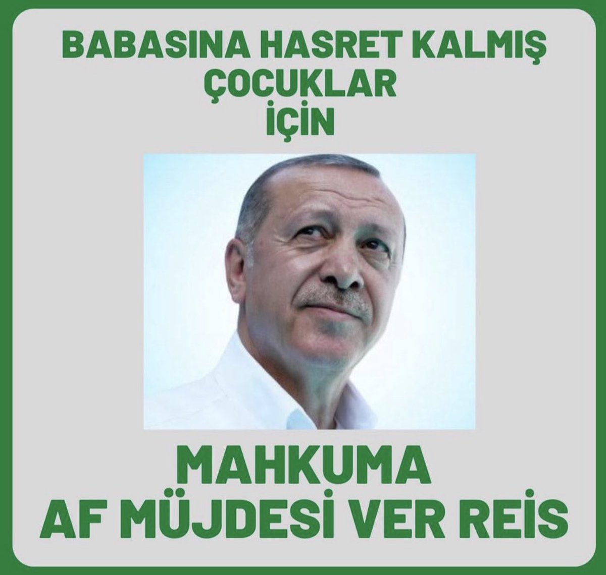 EMİN BUSE KOCA (@buseaydogdu14) on Twitter photo #GenelAf
Cumhurbaşkanlığı Kabinesi
Cumhuriyetin 100. Yılını bir genel af ve sicil affıyla KARSİLAYALİM mahkumların ve mahkum yakinlarinin dualarını alin toplumsal barış için #GenelAf
Seçimden önce affı verin oylari ve duaları alın <a href="/RTErdogan/">Recep Tayyip Erdoğan</a> <a href="/bybekirbozdag/">Bekir Bozdağ</a> <a href="/YildizFeti/">Feti Yıldız</a> #GenelAf
Cumhurbaşkanlığı Kabinesi
Cumhuriyetin 100. Yılını bir genel af ve sicil affıyla KARSİLAYALİM mahkumların ve mahkum yakinlarinin dualarını alin toplumsal barış için #GenelAf
Seçimden önce affı verin oylari ve duaları alın <a href="/RTErdogan/">Recep Tayyip Erdoğan</a> <a href="/bybekirbozdag/">Bekir Bozdağ</a> <a href="/YildizFeti/">Feti Yıldız</a>