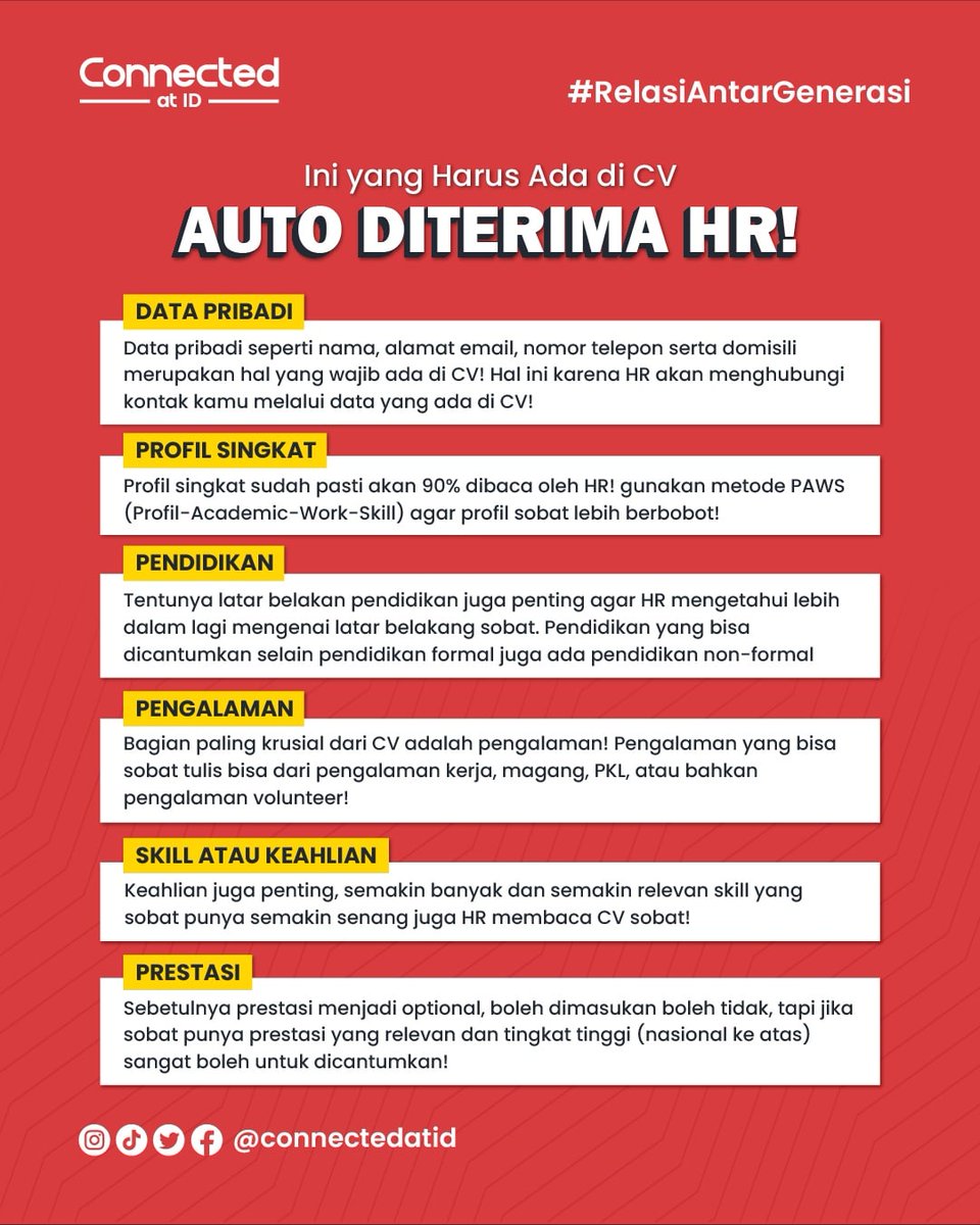 connectedatID's tweet photo. Pasti habis liat ini langsung ngebayangin CVnya yaaa~

#cobaajadulu
#relasiantargenerasi https://t.co/XvuW8l7uzj