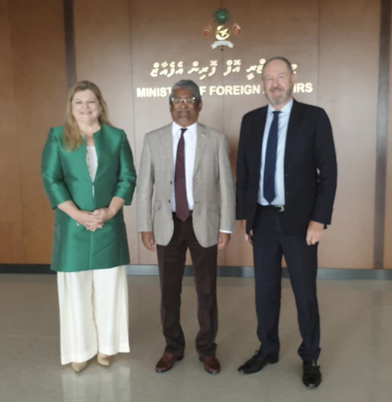 Regional Director of the UNDCO Asia Pacific @DMcLachlanK met with State Minister @MoFA Ahmed Khaleel this morning. We reiterate support to the Govt & partners in line with the UN Cooperation Framework 2022–2026 & will continue working together to #LeaveNoOneBehind! #2030Agenda