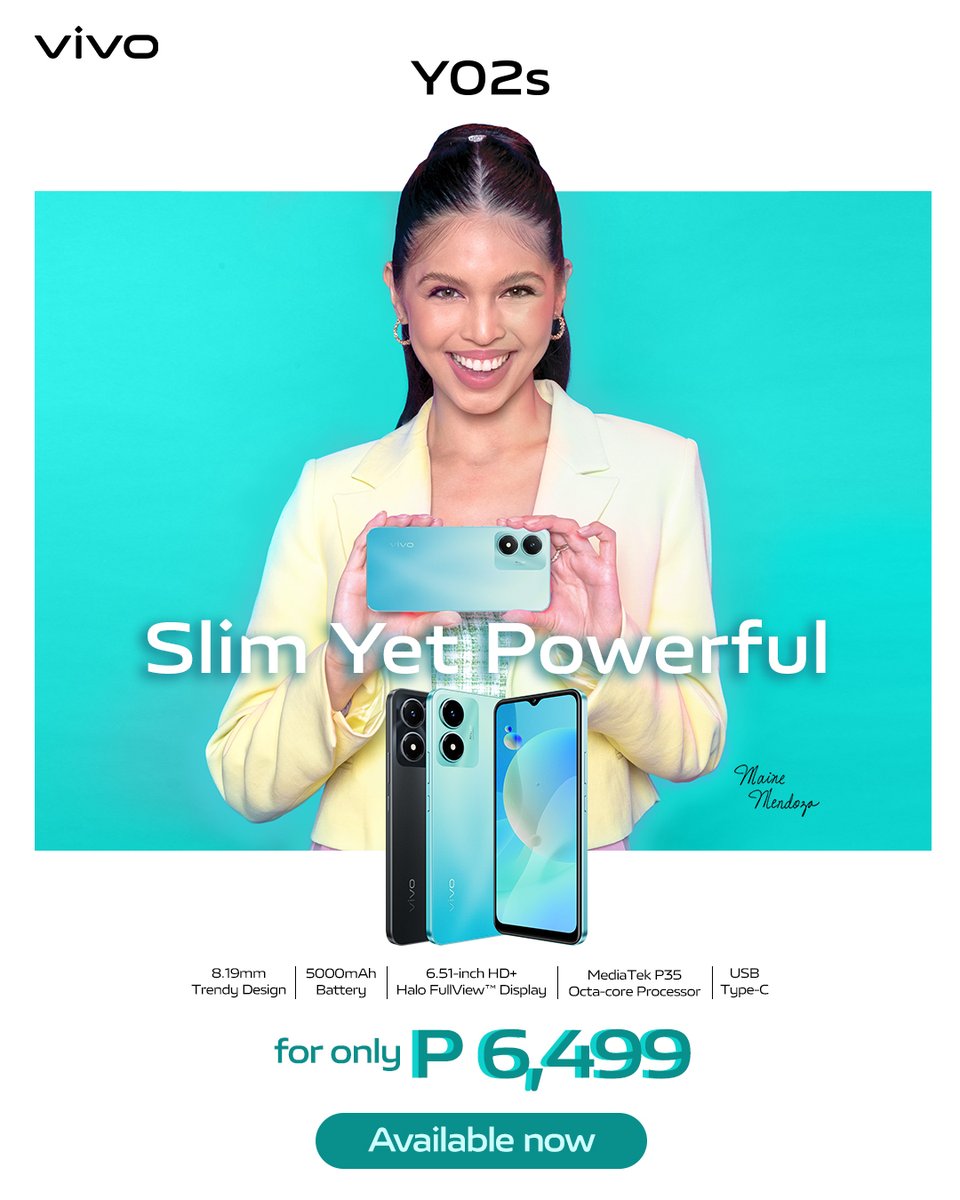 The vivo Y02s is now officially available across all our stores nationwide! Head out to your nearest vivo store to get the #SlimYetPowerful experience that you truly deserve!

Learn More: bit.ly/vivoY02s

#vivoY02s
