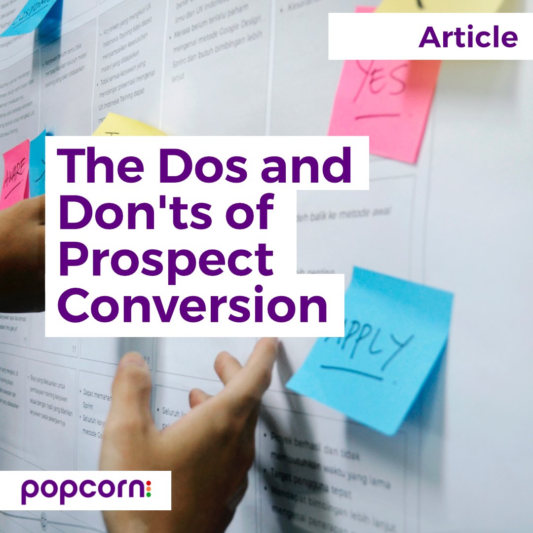 What are good practices that will improve your #ProspectConversion rates? We explain the dos ✅ and don’ts ❌ so you can nurture your prospects with confidence!

Find out more here:

#popcorncrm #leadmanagement #leadgeneration #crmsoftware #smallbusiness