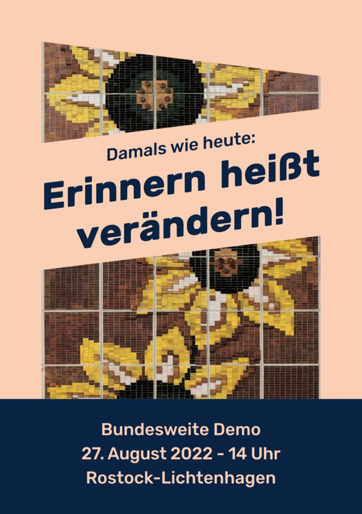 Vor 30 Jahren begannen die rassistischen Angriffe in #Rostock #Lichtenhagen. Wir werden am kommemden Samstag bei der bundesweiten Demonstration sein. Damals wie heute - Antifaschistischen Selbstschutz aufbauen! #HRO2708 #antifa