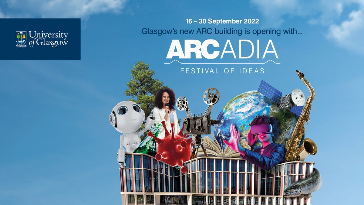 The #UofGARCadia programme is now live! Browse and book FREE events at gla.ac.uk/arcadia. 
From movie nights to family days, cutting-edge research to comedy, there’s something for everyone. Help us bring <a href="/UofGARC/">UofGARC</a> to life this 16-30 September.