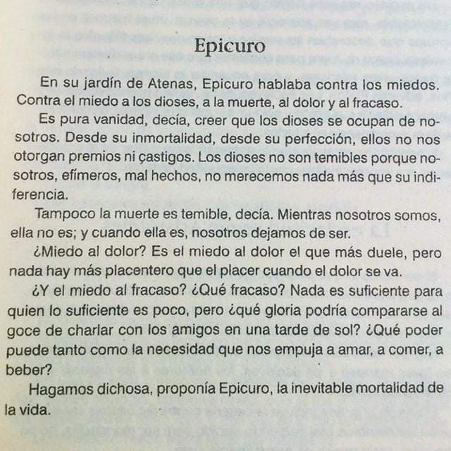 "Hagamos dichosa, proponía Epicuro, la inevitable mortalidad de la vida".
"La canción de nosotros", Eduardo #Galeano