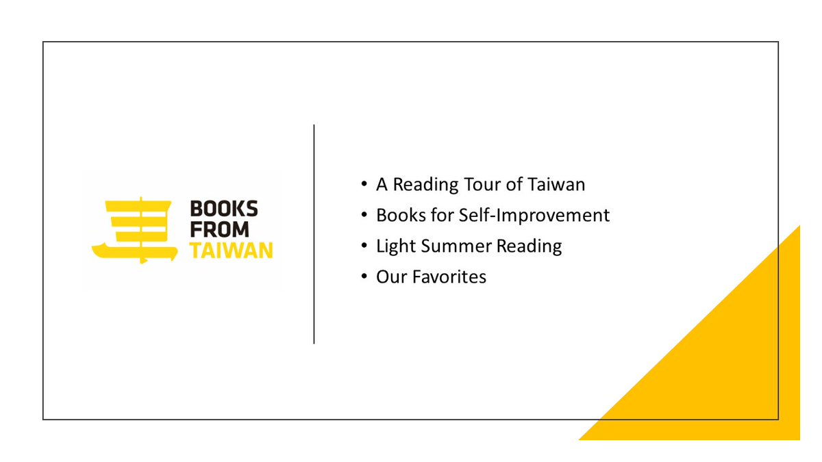 booksfromtaiwan's tweet photo. Want to know about our latest selections of Asian Edition? Don't miss this online event!
Register here: https://t.co/Inpxo1Zy1c
#booksfromtaiwan #asia #books #fiction #nonfiction #readingtour https://t.co/mqmCGz1434