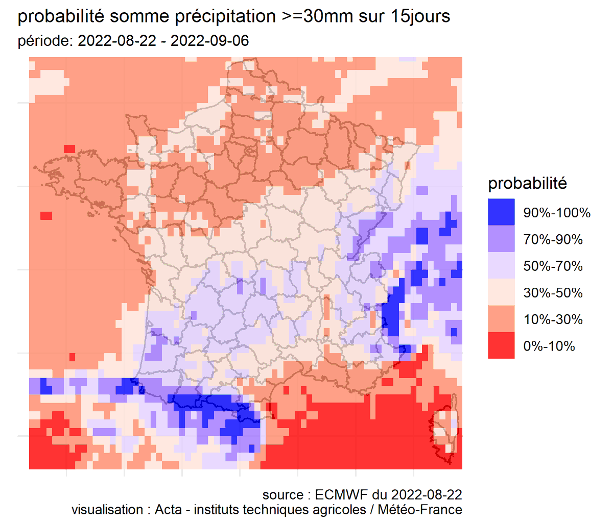 🌦️Sécheresse 2022. Que nous disent les prévisions de précipitation et les incertitudes associées ? (mis à jour au 22 aout 2022) par Instituts techniques agricoles <a href="/ACTA_asso/">Acta</a> <a href="/Arvalisofficiel/">ARVALIS</a>  <a href="/terresinovia/">Terres Inovia</a>
 <a href="/vignevinfrance/">IFV</a>  <a href="/meteofrance/">Météo-France</a>   #ECMWF
Bulletin : numerique.acta.asso.fr/prevision-prec…