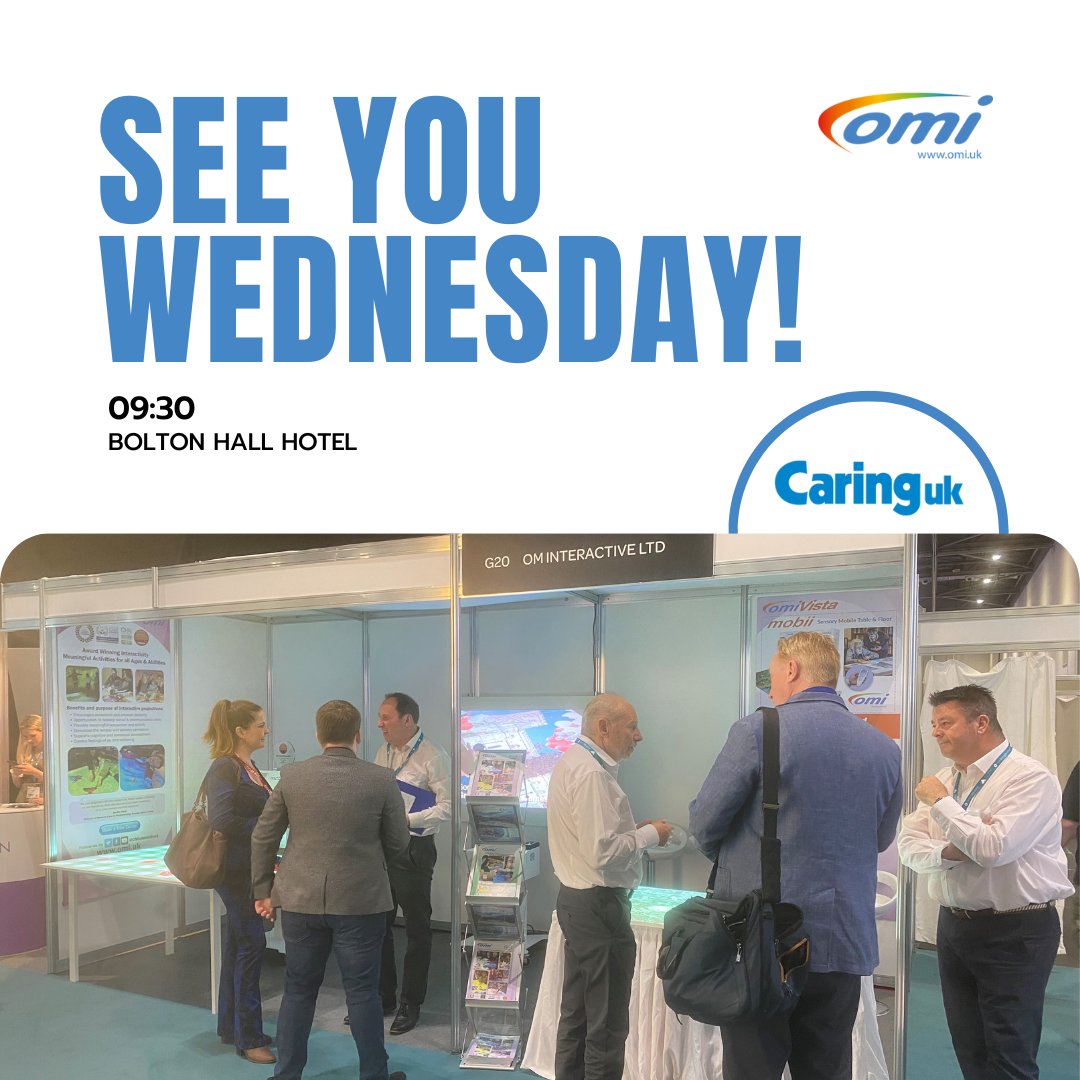 OMinteractive1's tweet photo. Only 2 days to go until CaringUK show - opening this Wednesday at the Bolton Hall, Hotel.
#CaringUK #ominteractive #ominteractive #interactiveprojector #care #carehomes #carehomeactivities #carehomesuk https://t.co/TaPT8i6YAq