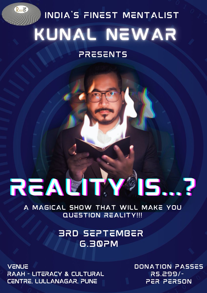 kunalnewarmagic's tweet photo. PUNE!!! Block your dates for a Mind Bending performance by Kunal Newar!!! 😎😎 Book your seats NOW!!! Tickets: https://t.co/5aCya8ly6t
#pune #magic #magician #mentalist #mentalism https://t.co/2QdOt4AO9H