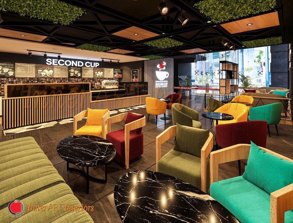 innerart786's tweet photo. Divulging a very comfortable and chic environment…. Second Cup a regular patron of Inner Art Interiors gets it new outlet designed @ Defence Raya, Lahore…. Designed with sleek lighting fixtures and other cool elements make the space looks bold yet relaxing…!!!! https://t.co/nCWshhgRZ3