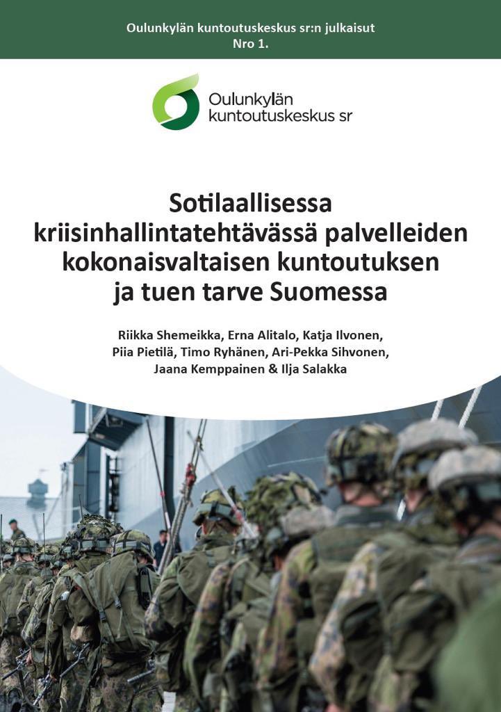 OKKSkuntoutus's tweet photo. Sotilaallisessa kriisinhallintatehtävässä palvelleiden kuntoutuksen ja tuen tarvetta sekä miten tukijärjestelmä siihen vastaa, selvitettiin laajasti ensimmäistä kertaa Suomessa. Tässä juuri julkaistu tutkimusraportti: 
https://t.co/fOx8hDZBlp   @Kuntoutussaatio @RtLiitto @VKV_ry https://t.co/g4bRA7itke