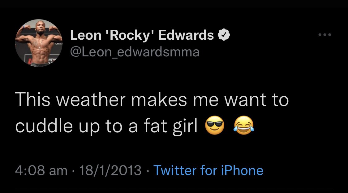 Bendaman2001's tweet photo. Leon maybe the funniest man in the UFC because I have been laughing at his tweets the last 20 minutes https://t.co/r49uGWhsgy