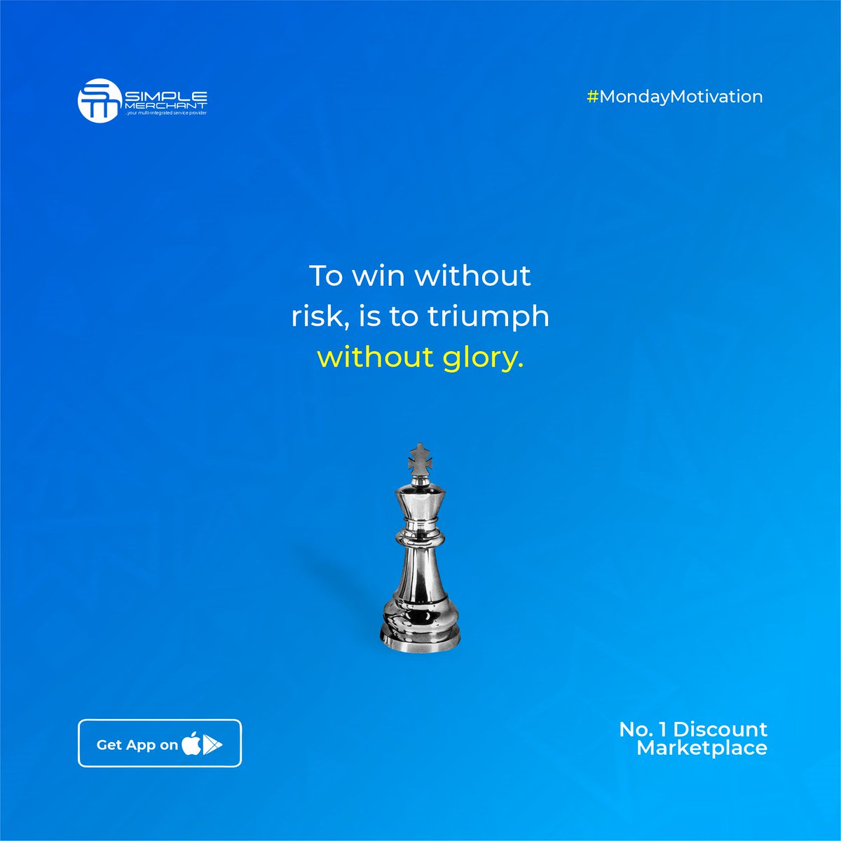 Simplemerchant3's tweet photo. Winning comes with great risk attached to it.
Remember if you are beginning to study the philosophy behind RISK, you will definitely take possession of your mind and direct it to the attainment of some definite major of the purpose of life.
#simplemerchant #mondaymotivation #wn https://t.co/jvXxhfqYOp