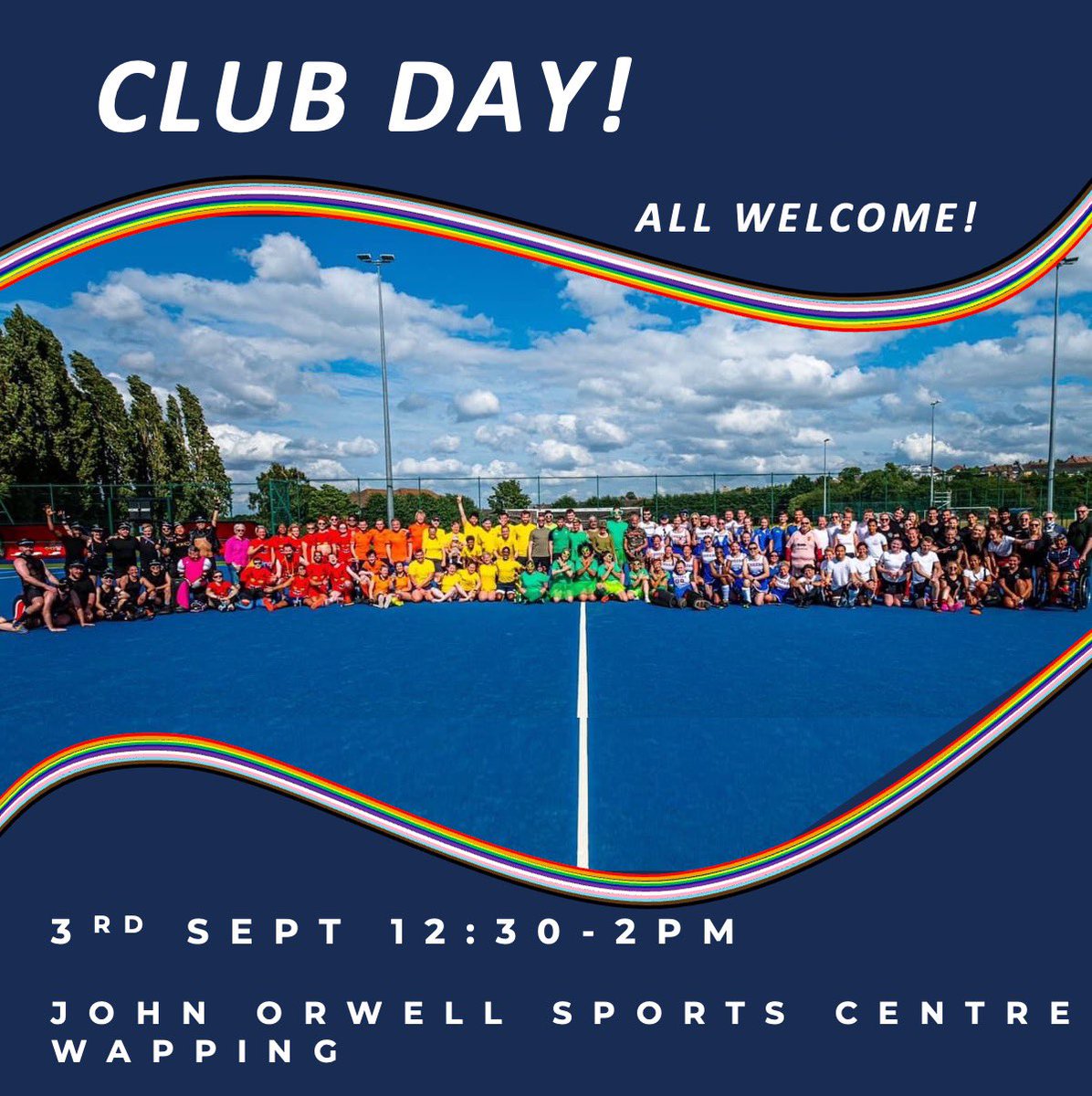 Our CLUB DAY is coming soon on Sept 3rd 12:30-2 at John Orwell in Wapping. All abilities welcome! 🏳️‍🌈🏳️‍⚧️🎉🏑