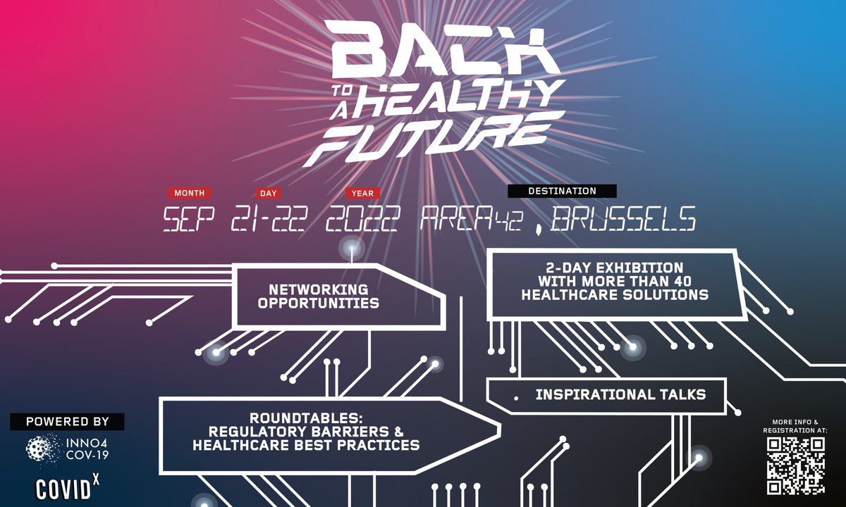 inno4cov19's tweet photo. Book your spot at #backtoahealthyfuture and engage in #networkingsessions with other healthcare leaders and investors
➡️@inno4cov19 & @TheCovidX
🗓️22.09.2022;
🏙️Area42, Brussels
➡️ https://t.co/CzArDEI3B1 https://t.co/eSuPHF790h
