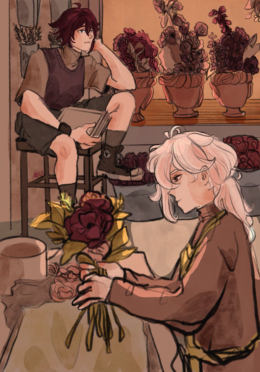 my entry for #heikazuweek2022 ❤️ day 1 : flowershop 💐 #heikazu #kazuhei