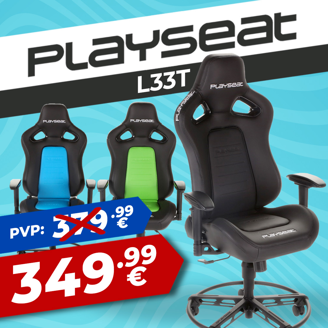 DiscoAzul's tweet photo. #ofertaflash
Sillas Gaming Playseat L33T (349,99€)
https://t.co/cuMX7QlB4o
· Disponible en 3 colores
· Reclinable y ajustable en altura
· Gran comodidad
· Ligera y fácil de montar
· Peso máx. recomendado: 130Kg
#Playseat #sillagaming #gaming #ps5 #ps4 #xboxseries #discoazul https://t.co/w6oWrKhfjT