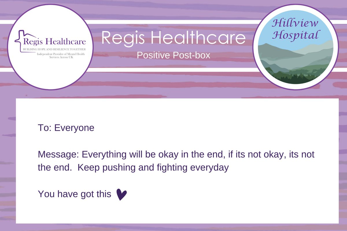 regishealthcare's tweet photo. A few of the many encouraging messages from our young people to each other 🌈💜
Our 'Positive Post-box' was a real hit at our summer party and it is amazing to see how are young people work together in their roads to recovery 🌈
#Hillviewhospital
#ebbwvale
#mentalhealthawareness https://t.co/wm9mPySWX8