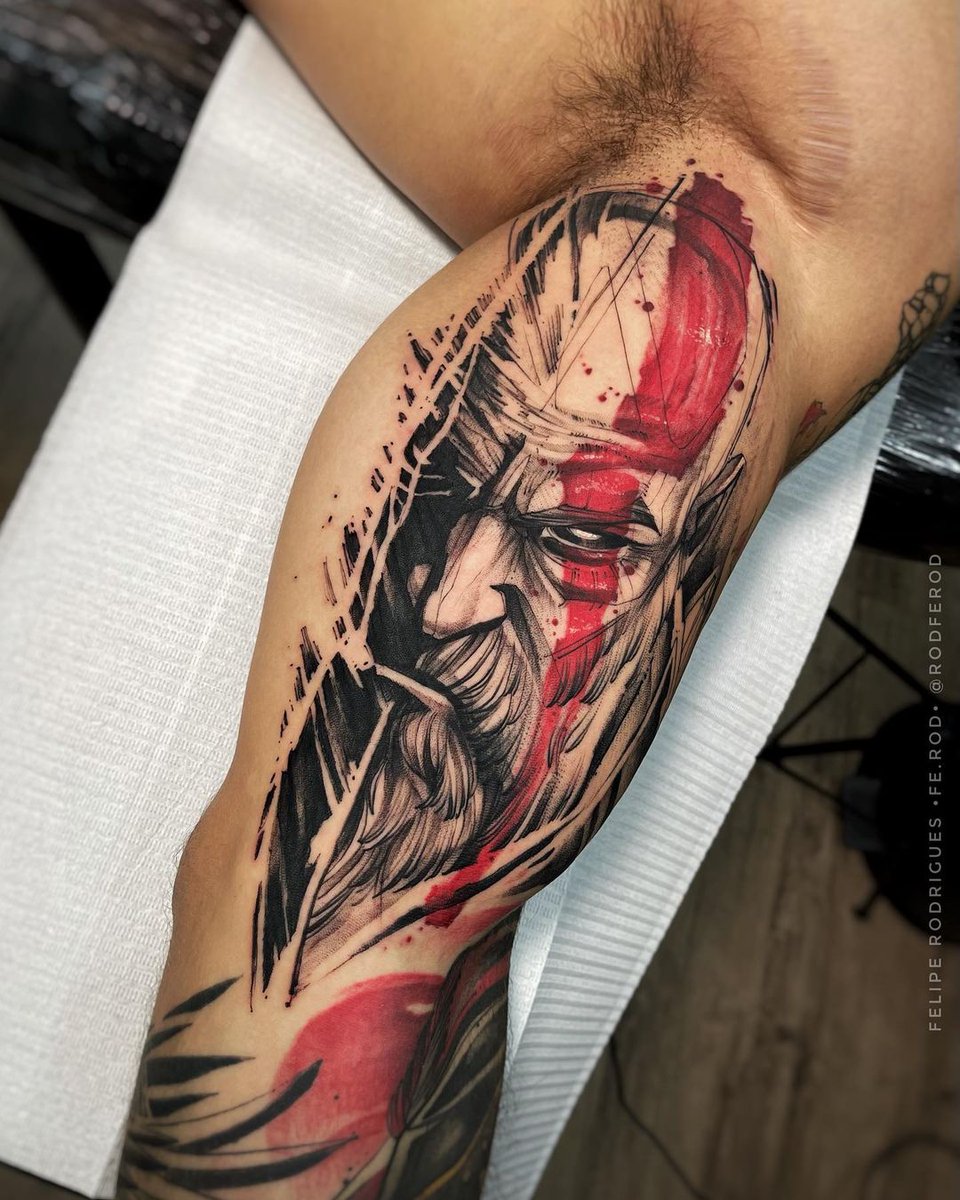 KRATOS, tattoo artworkby © Felipe Rodrigues - Fe Rod.