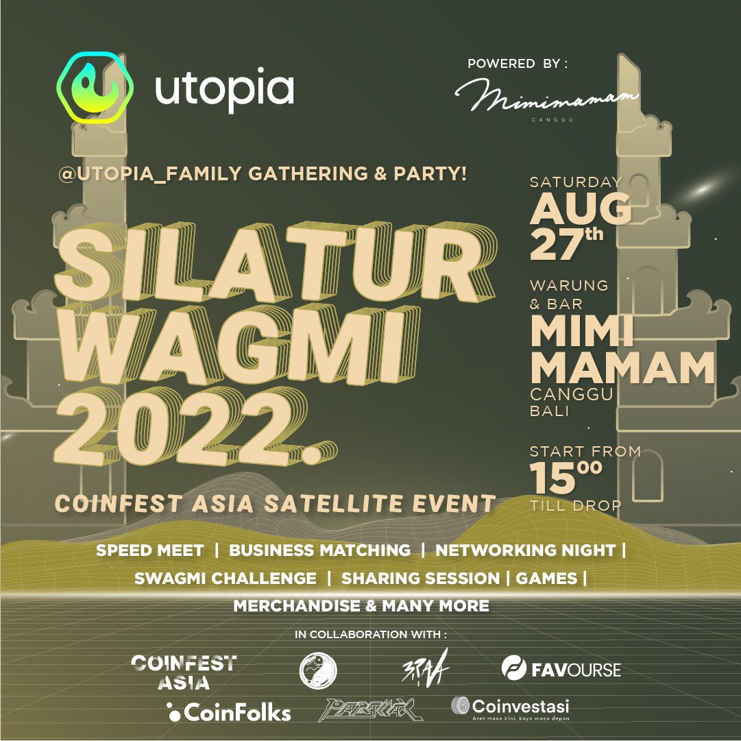 Here we go again, counting days to our next #Silaturwagmi in Bali. Who’s excited?! @Utopia_family 
.
#UtopiaNFTClub #UtopiaFamily #CoinfestAsia