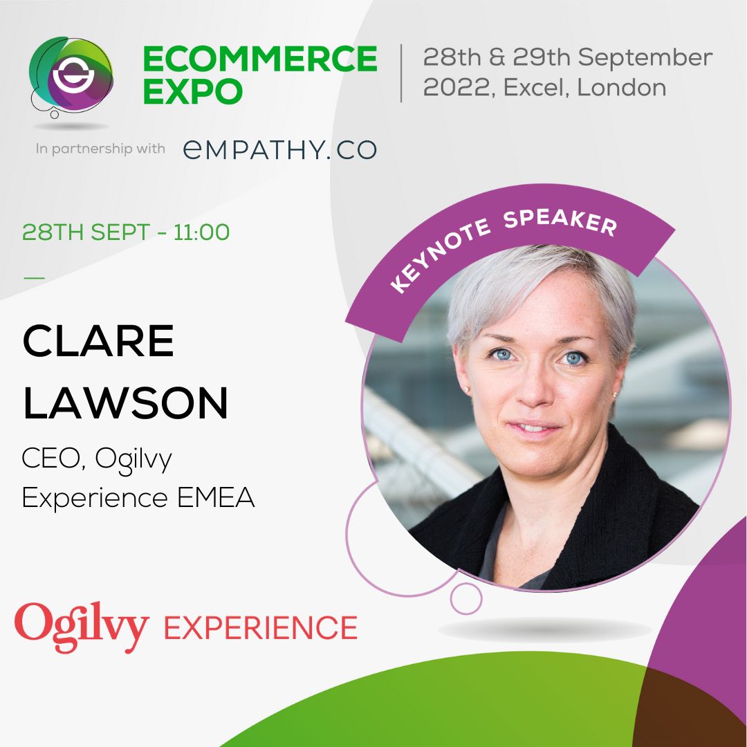 If you're heading to @ecommerceexpo at @ExCeLLondon next month, don't miss our very own Clare Lawson, CEO at Ogilvy Experience EMEA, presenting 'The Future of CRM' panel on 28th of September at 11 am. Find out more & register here: bit.ly/3Qs9DFE #OgilvyUK #ECE22