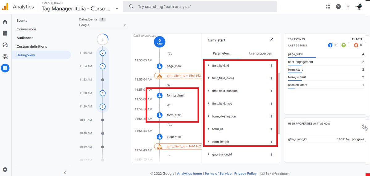 New in #GA4 enhanced measurement: Form Interactions.

Two new automatic events: form_start and form_submit

And 7parameters: first_field_id first_field_name first_field_position first_field_type form_destination form_id form_length

Did you see it?