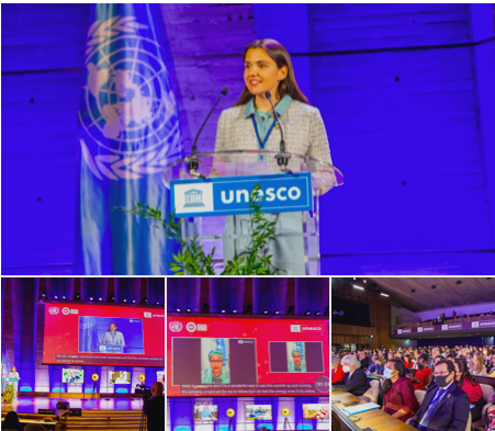 Speaking at the opening of #UNESCO #TransformingEducationSummit! We need Peace! Let us create an inclusive and healthy environment where everyone can learn without fear! Thanks <a href="/UNYouthEnvoy/">UN Youth Envoy</a> <a href="/AminaJMohammed/">Amina J Mohammed</a> <a href="/antonioguterres/">António Guterres</a>