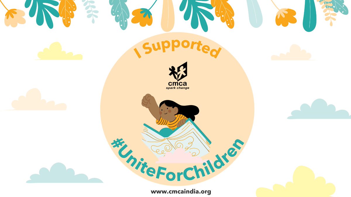 cmcaindia's tweet photo. A big great ‘thank you’ to all of those who donated towards or fundraised for our #UniteForChildren campaign. Your generosity is nothing short of amazing. Share this post and image on social media and show the world you were part of the change. #CMCA #sparkchange https://t.co/LC4sYunA6Q
