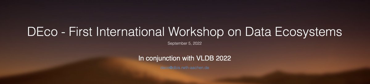 TIB_SDM's tweet photo. Get your tickets for the #DEco22 Workshop in conjunction with @VLDBconf. The event will be hybrid from September 5th to 9th โก๏ธ https://t.co/8gp8rON4xX
Workshop website ๐ https://t.co/bdThgYHpp4 https://t.co/W4hRr4OrlH