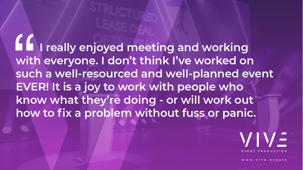 vive_events's tweet photo. ✅Friendly &amp; skilled team
✅The latest &amp; best technology
✅Efficient problem solving

Just a few of the qualities you can expect from Vive. But don't just take our word for it...

#clientfeedback #testimonial #eventproductionservices #WeMakeEvents #eventprofs https://t.co/PMe67T4zxb