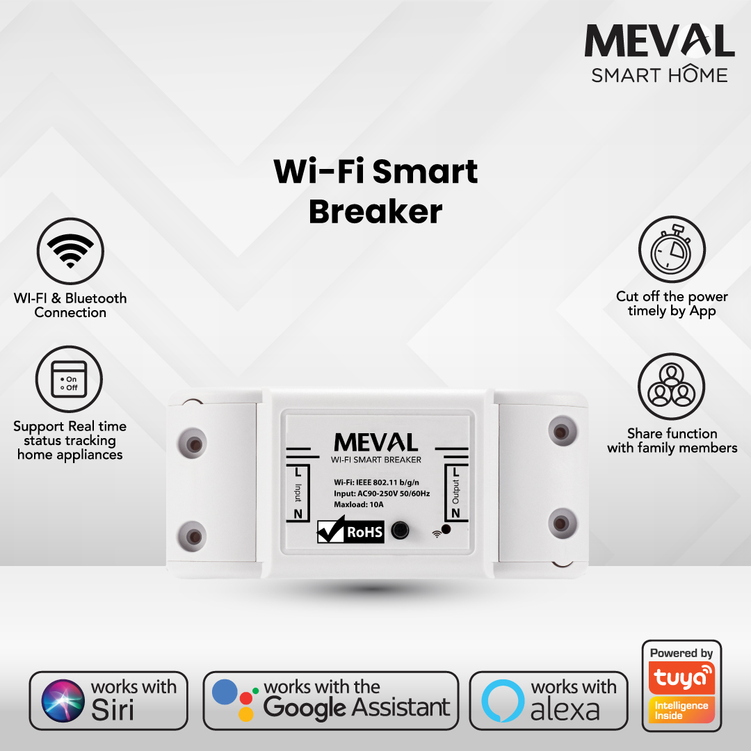 IndonesiaMeval's tweet image. Smart Breaker (MCB) yang dioperasikan melalui aplikasi. Dengan smart breaker ini, berbagai perangkat dengan daya listrik 220v dapat dioperasikan hanya melalui smartphone #meval #mevalled #mevalsmarthome #smarthome #iot