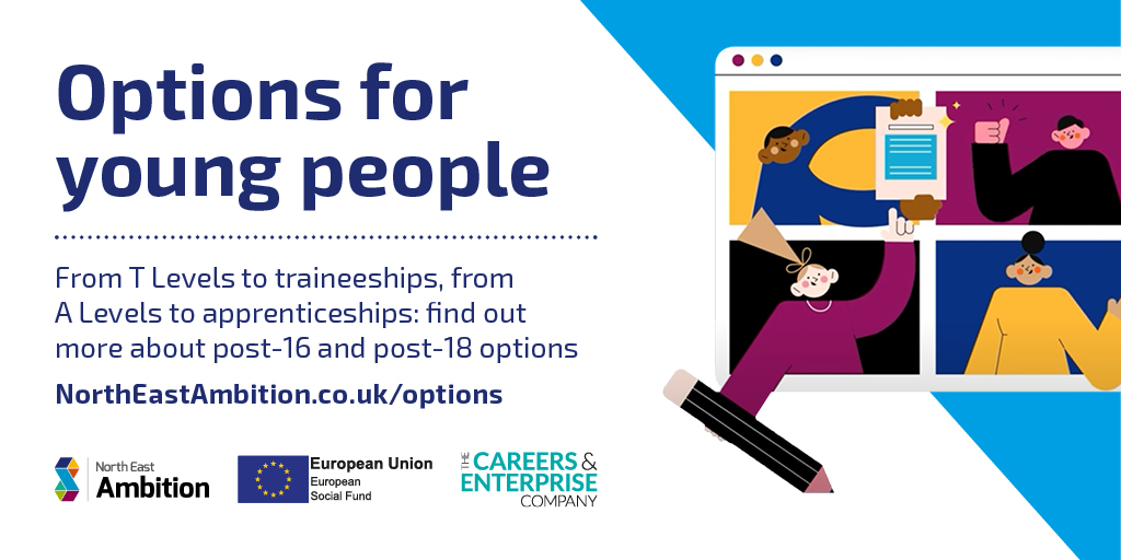As GCSE results day is coming up, we know lots of parents and young people are thinking about what happens next. We’ve put together info on all your post-16 options here: northeastambition.co.uk/options #ResultsDay