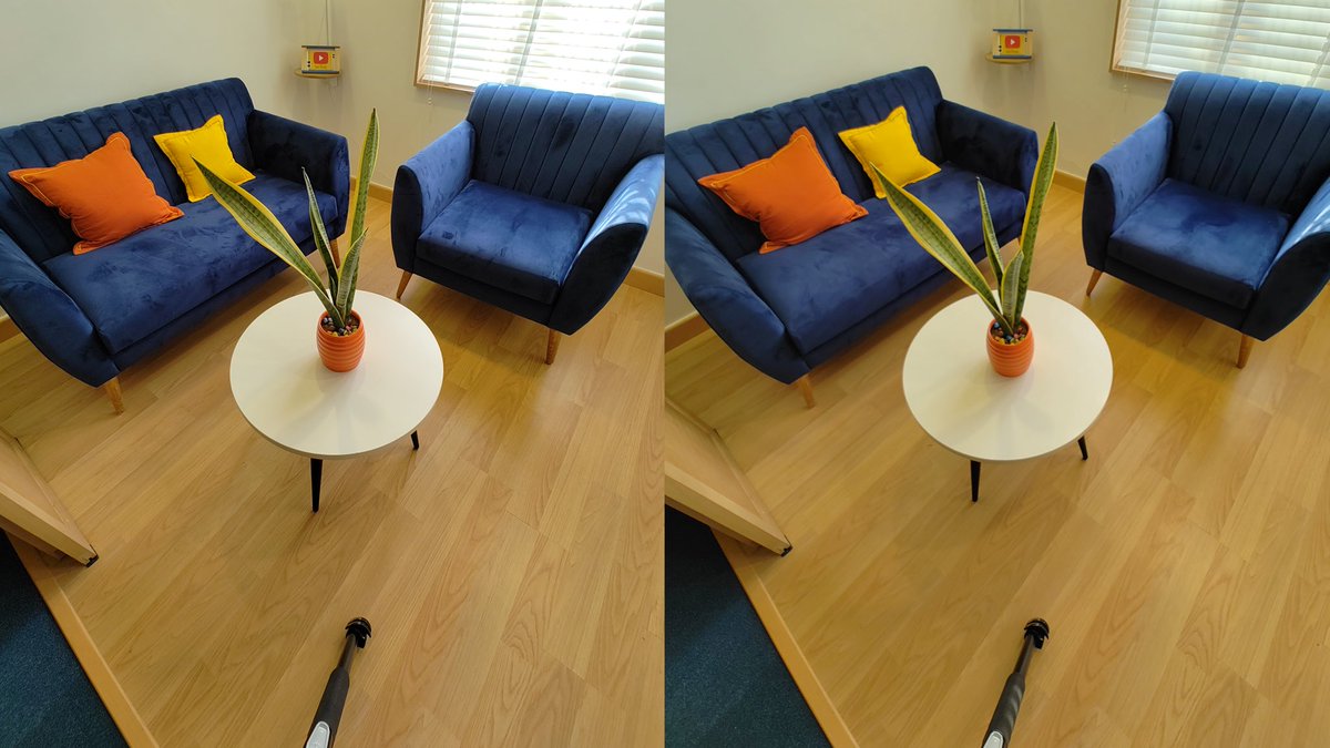 GyanTherapy's tweet photo. According to @nothing 
Latest update se camera me improvement milega ! 

So ye raha Result 

Left - Before Update 
Right - After Update https://t.co/6LfmVfROAf