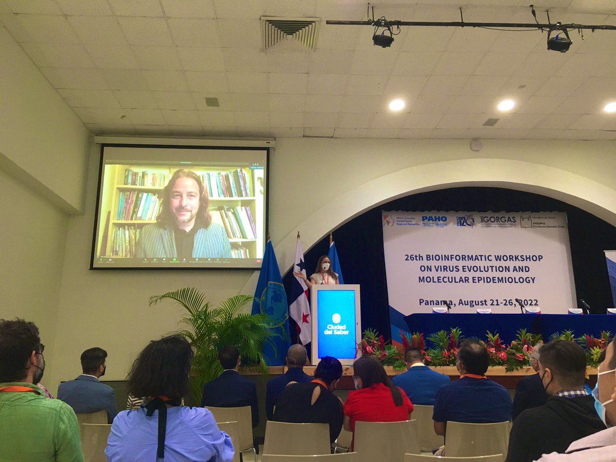 susanaortizb's tweet photo. Great opening of the 26th version of the #VEME workshop with @Tuliodna sharing research experiences on COVID in South Africa and a special recognition to the amazing work and legacy of @VandammeAm. Thanks @LUIZALC55150079 @Mittenavoig and MANY others. https://t.co/tTlhHewvqj