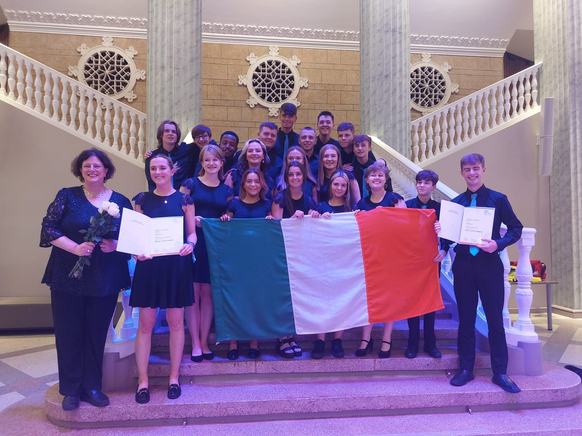 BlanaidMurphy's tweet photo. Unbelievably proud of every member of Continuum Youth Choir. Winners of the  Youth Choir &amp;  Sacred Music competitions #RigaSings2022  Some utterly amazing singing from these young people, presenting on an international stage for the first time.  @youth_dublin @Sing_Ireland https://t.co/8CvieJ5O9S