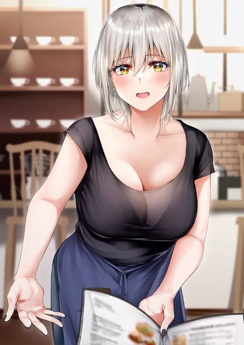 行きつけ喫茶店のバイトちゃん33
「メニューはこちらになります!」 