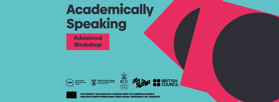 ieBritish's tweet photo. And finally on the 13th we’ll be hosting an #AcademicallySpeaking advanced workshop in @tcddublin so be sure to grab a FREE spot, especially if you’ll be taking part in any of our intro workshops!
Tickets: https://t.co/TcSyNi2rZs https://t.co/f8otCxpD0t