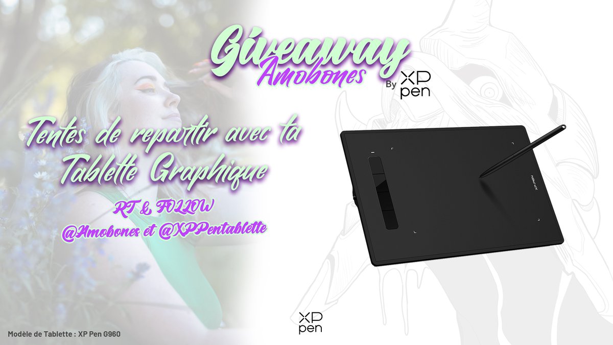 🎁GIVEAWAY #XPPen 

Gagne une tablette graphique XPPEN ! Pour participer :
 
- Follow 
@Amo_bones et <a href="/XPPEN/">XPPen</a> 
- RT ce Tweet
- Chance supplémentaire si tu mentionnes des amis en commentaire!

TAS le 29/08! GL à tous! 🍀